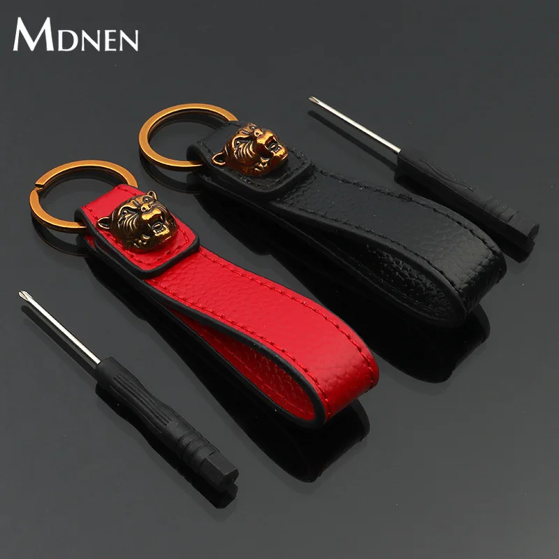 В виде головы тигра логотип кожа металлический брелок для ключей авто талии