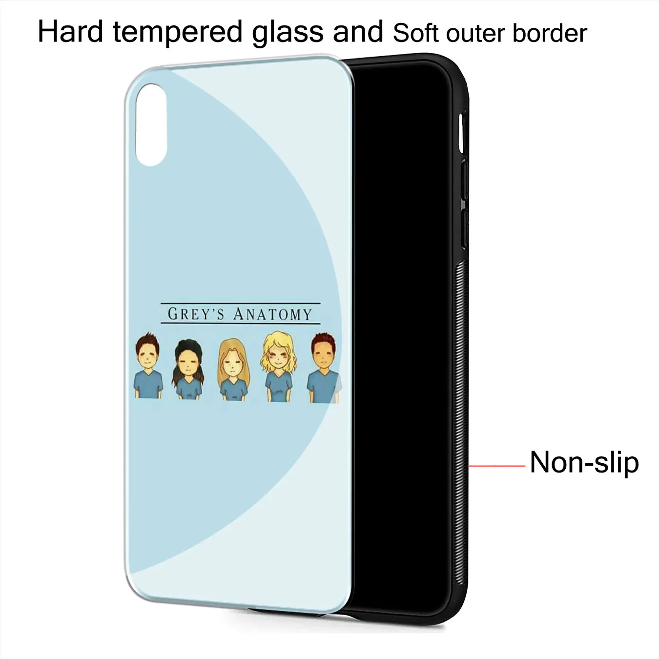 American TV Greys Anatomy Nurse doctor Pattern Tempered Glass Phone Case for iPhone 11 Pro XR X XS Max 6 6S 7 8 Plus 5 5S SE |
