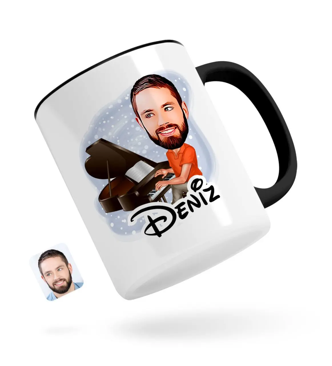 

Персонализированная Мужская пиянистская карикатура на черную кружку