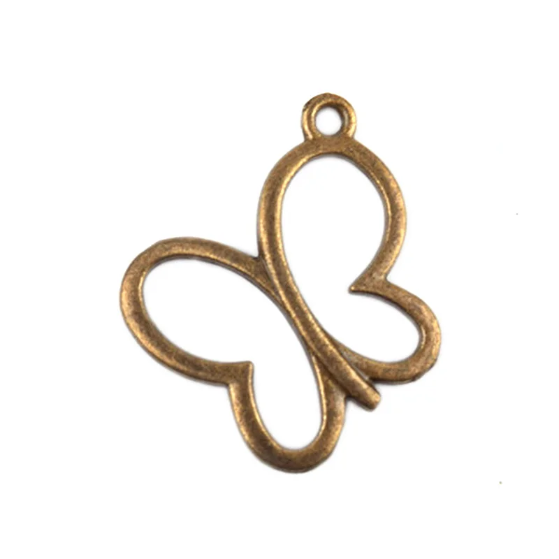 

Оптовая продажа, подвеска в виде бабочки в стиле ретро, бронзовый тон, кожаная цепочка, стильное ожерелье, подвеска, ювелирные изделия из спл...