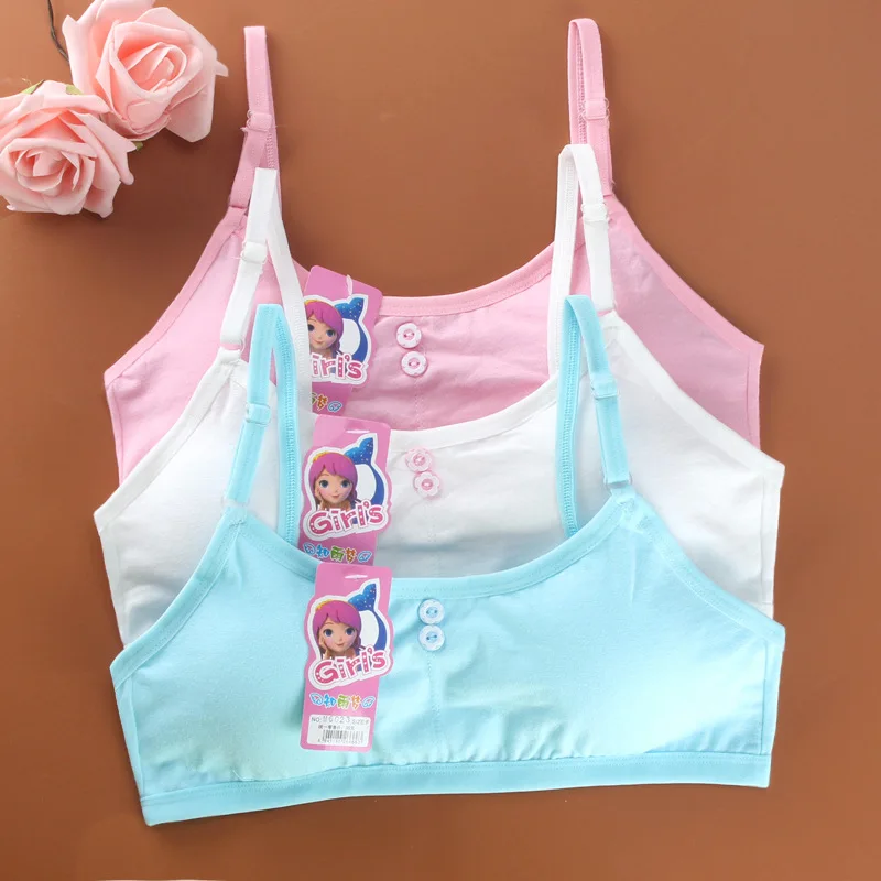 Однотонный бюстгальтер для молодых девушек мягкий хлопковый подростковое