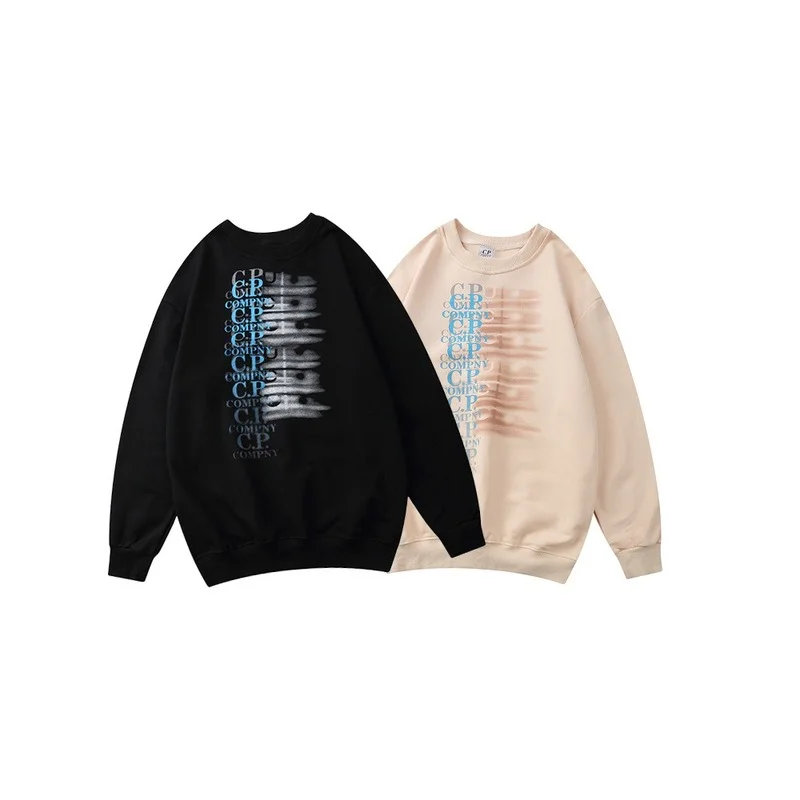

Top Loose Street Trendy Brand Long Sleeve Terry Sweater Autumn and Winter New CP Garbled Text Art