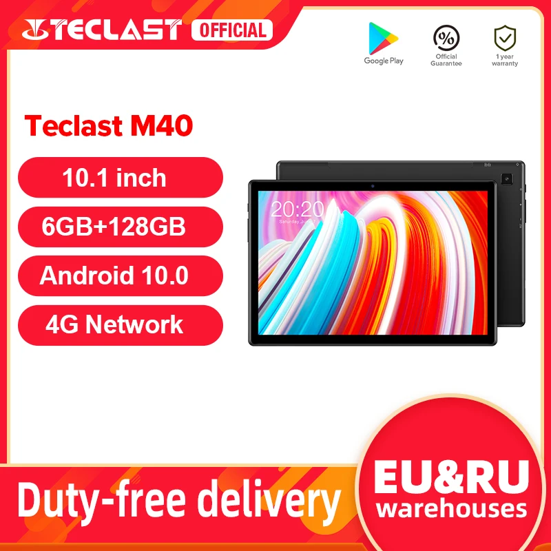 

Teclast M40 10.1'' Tablet 1920x1200 4G Network UNISOC T618 Octa Core 6GB RAM 128GB ROM Tablets PC Android 10 Dual Wifi Type-C