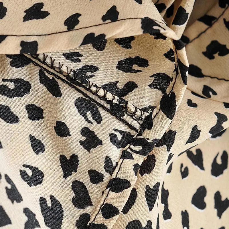 

Women Dress Za Fashion 2021 Leopard Print Vintage Sashes V Neck Dress Short Sleeve Sexy Party Mini Dresses A-Line Vestidos Mujer