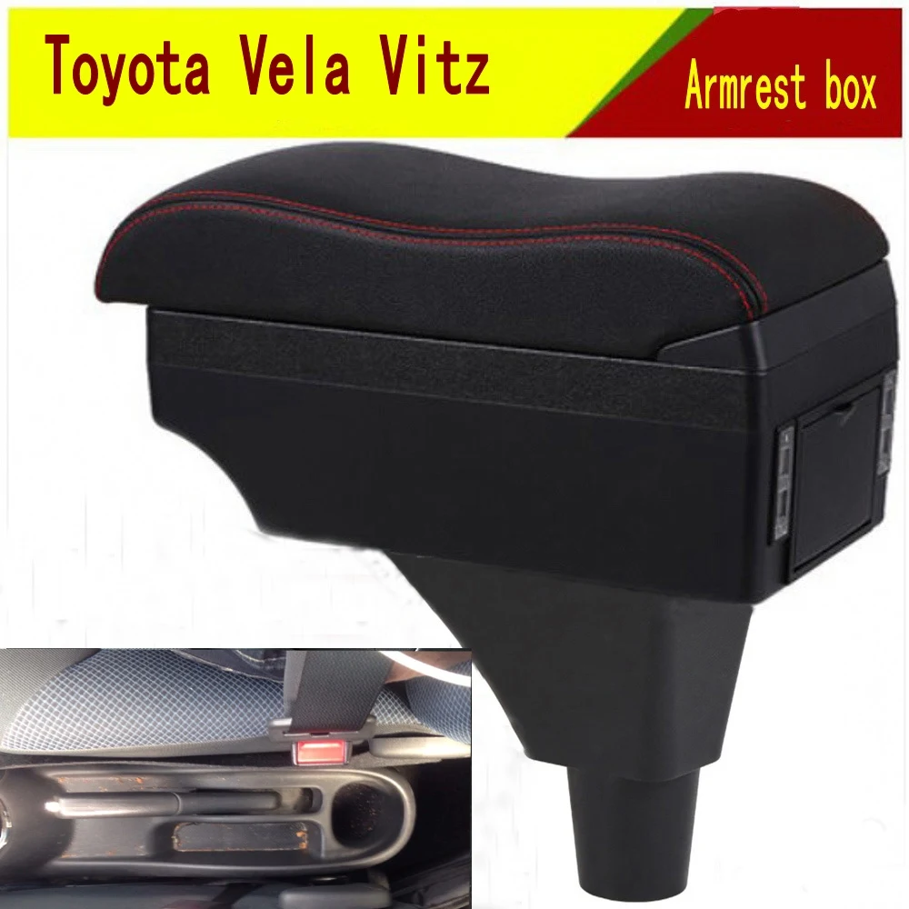 For Toyota Vela Vitz Armrest Box Center console central Store Aerio content box with cup holder decoration products USB interfac |