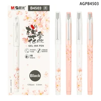 mg 0 5mm black gel pen full needle tip signing pen student stationary office pen teaching supplies pink cherry blossom pattern