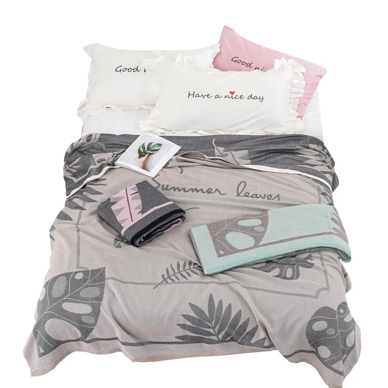 Aggcual листья полотенце одеяло для Кровати Покрывало Бамбук Мягкий Летний