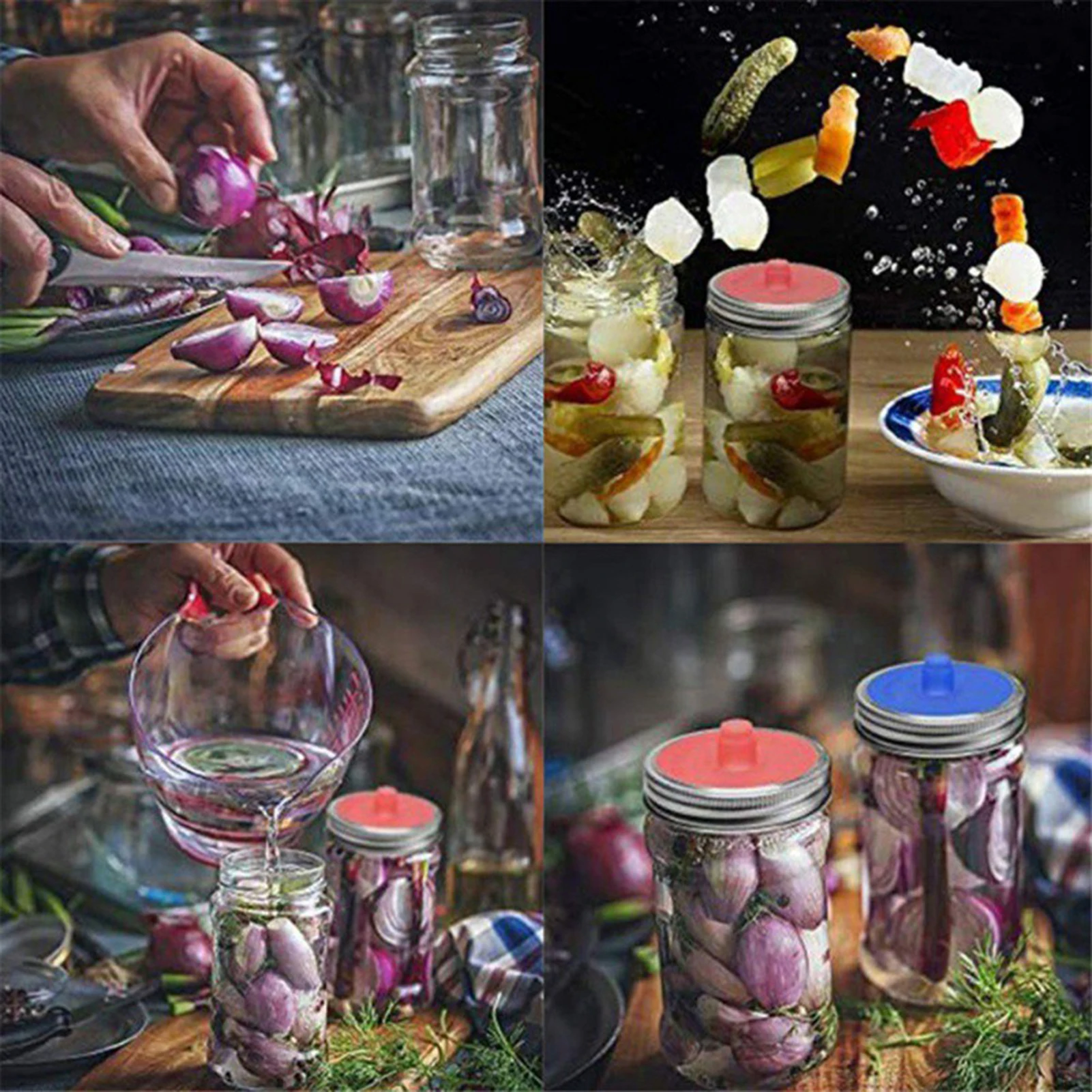 Waterless Fermentation Airlocks Sealed Silicone Lid Cover for Wide Mouth Jar | Дом и сад