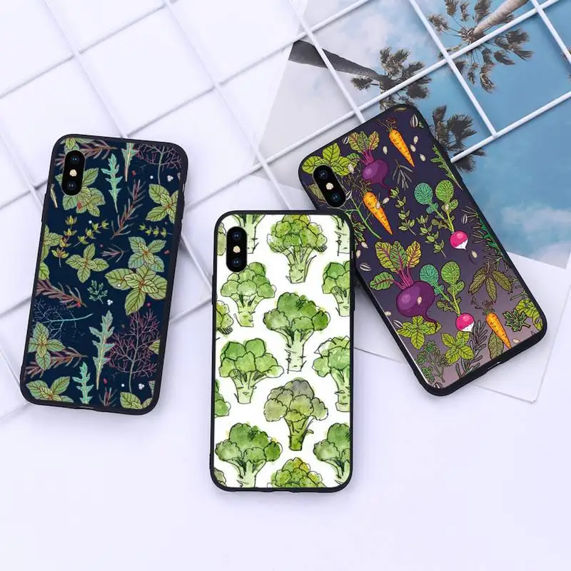

Vegan Vegetables Veggies pattern Phone Case For iphone 12 11 13 7 8 6 s plus x xs xr pro max mini
