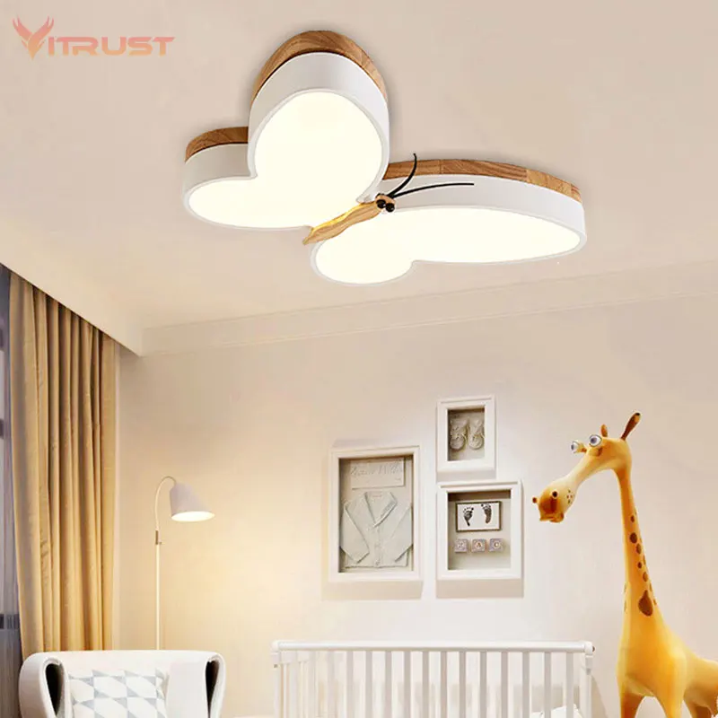 Nordic Wooden Ceiling Lamp Macaron Cute Ceiling Light Fixture for Kids Bedroom Living Room