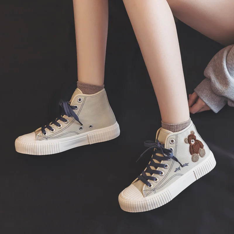 

Autumn and winter versatile biscuit canvas shoes women's 2020 new high fashion shoes casual shoes