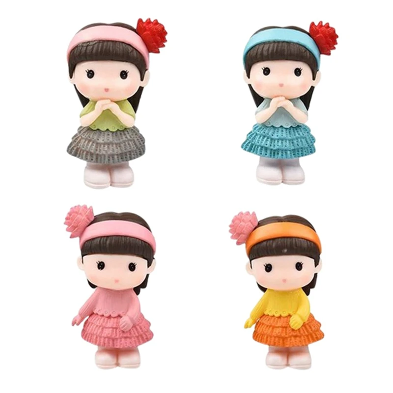 4 шт. Фигурки для девочек милый маленький стол декор кроватки украшение из смолы |