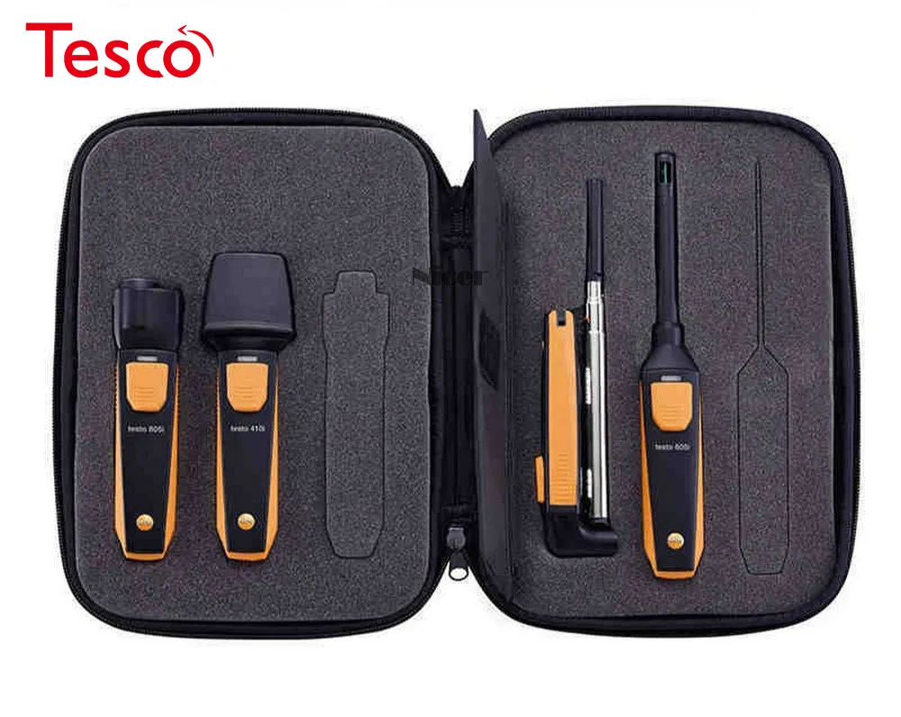 

Testo 0563 0003 Smart Probes VAC Set With Smartphone Operation Measure Air Velocities Humidity Volume Flows Temperatures