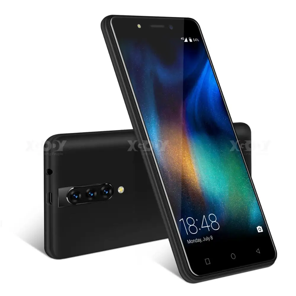 XGODY 4G смартфон 5," 18:9 Android 9,0 2GB Оперативная память 16 Гб Встроенная память MTK6737 4 ядра Dual Sim 5MP Камера 2800 мА/ч, чехол для мобильного телефона - Цвет: Черный