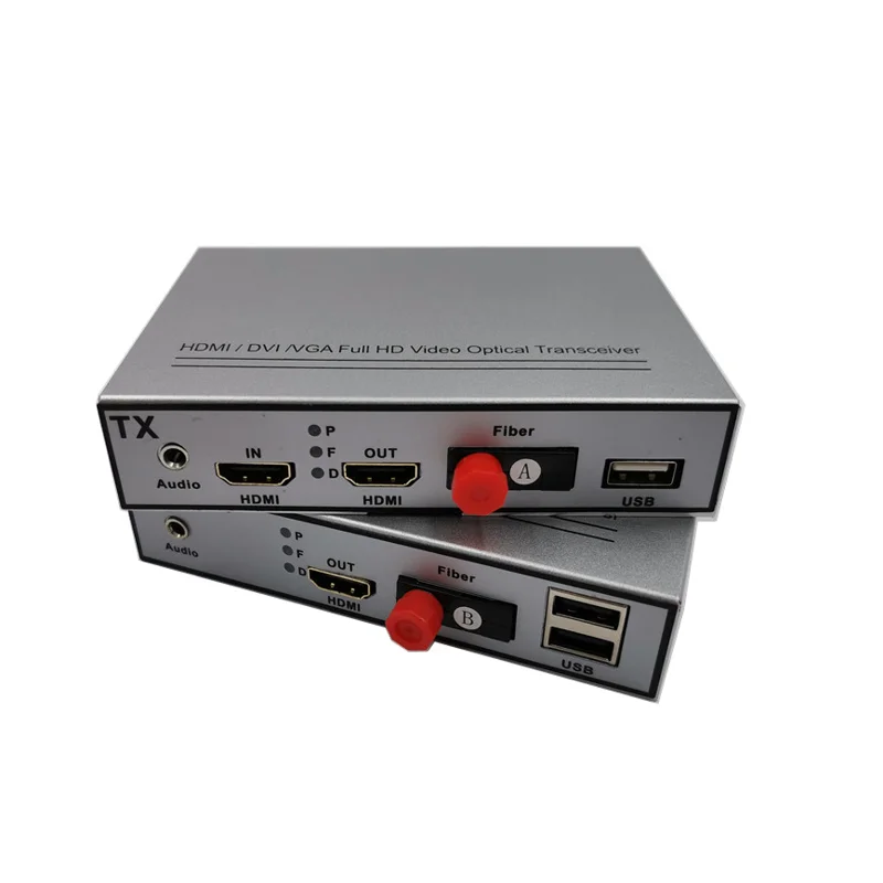20KM Optical Video Converter HDMI Over Fiber Extenders With KVM HDMI fiber converter support keyboard and mouse