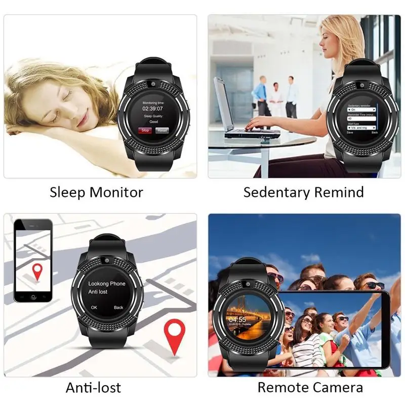 Спортивные мужские Смарт часы SIM карта Android камера округлый ответ вызов Smartwatch