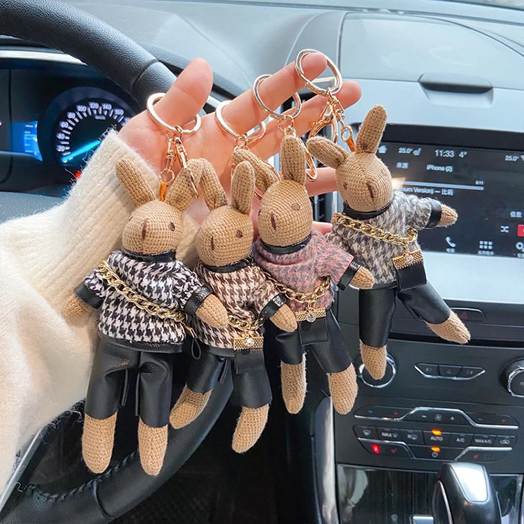 

Korean Cartoon Rabbit Keychain Creative Bunny Doll Fashion Backpack Hanging Female Personality Doll Hanging