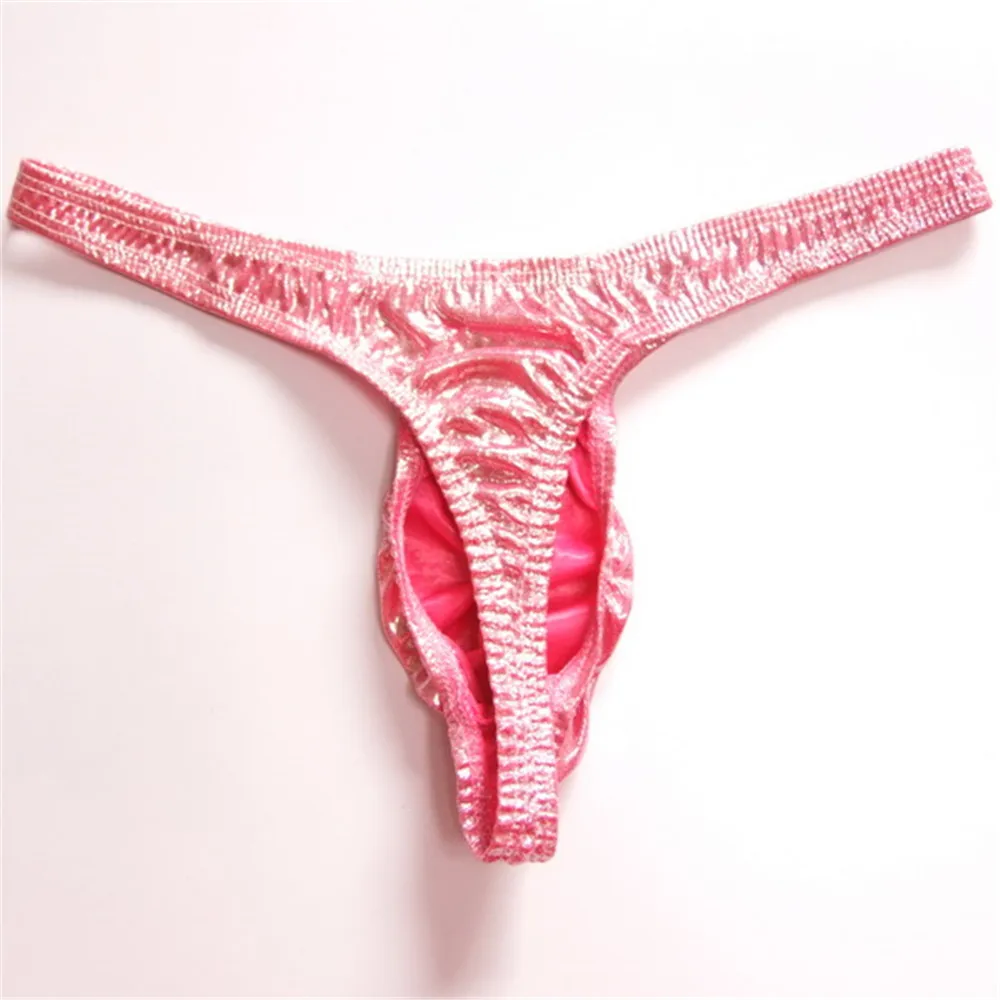 Мужские Трусы-стринги золотистого цвета сексуальное нижнее белье для геев с