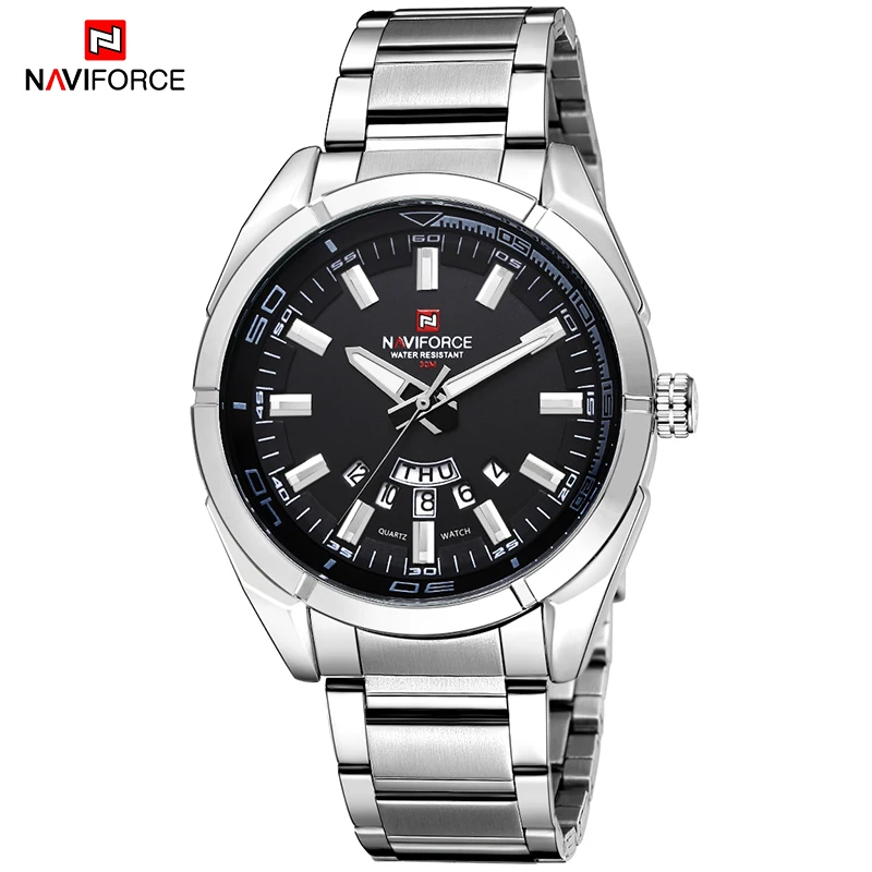 

NAVIFORCE Brand Men Watches Business Quartz Watch Men's Stainless Steel Band 30M Waterproof Date Wristwatches Relogio Masculino