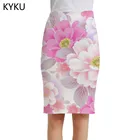 Женская винтажная трикотажная юбка KYKU, разноцветная трикотажная юбка в стиле Харадзюку, с цветочным принтом, 2019