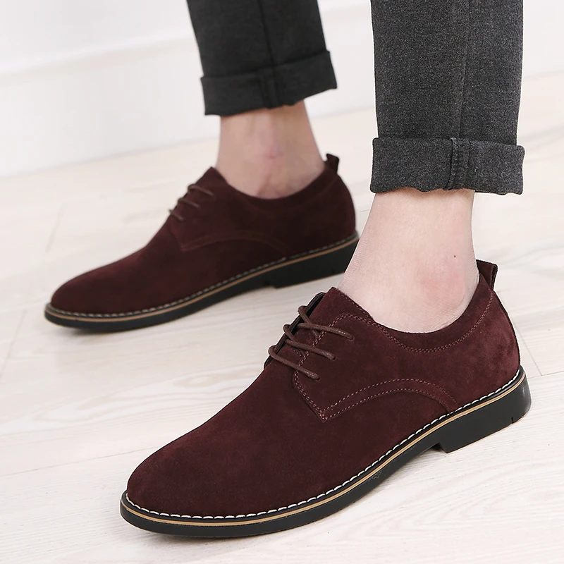 

Casual Shoes Men Flock Leather Men's Shoes Comfortable Leather Men's Casual Men's Shoes Lace-up Shoes for Men