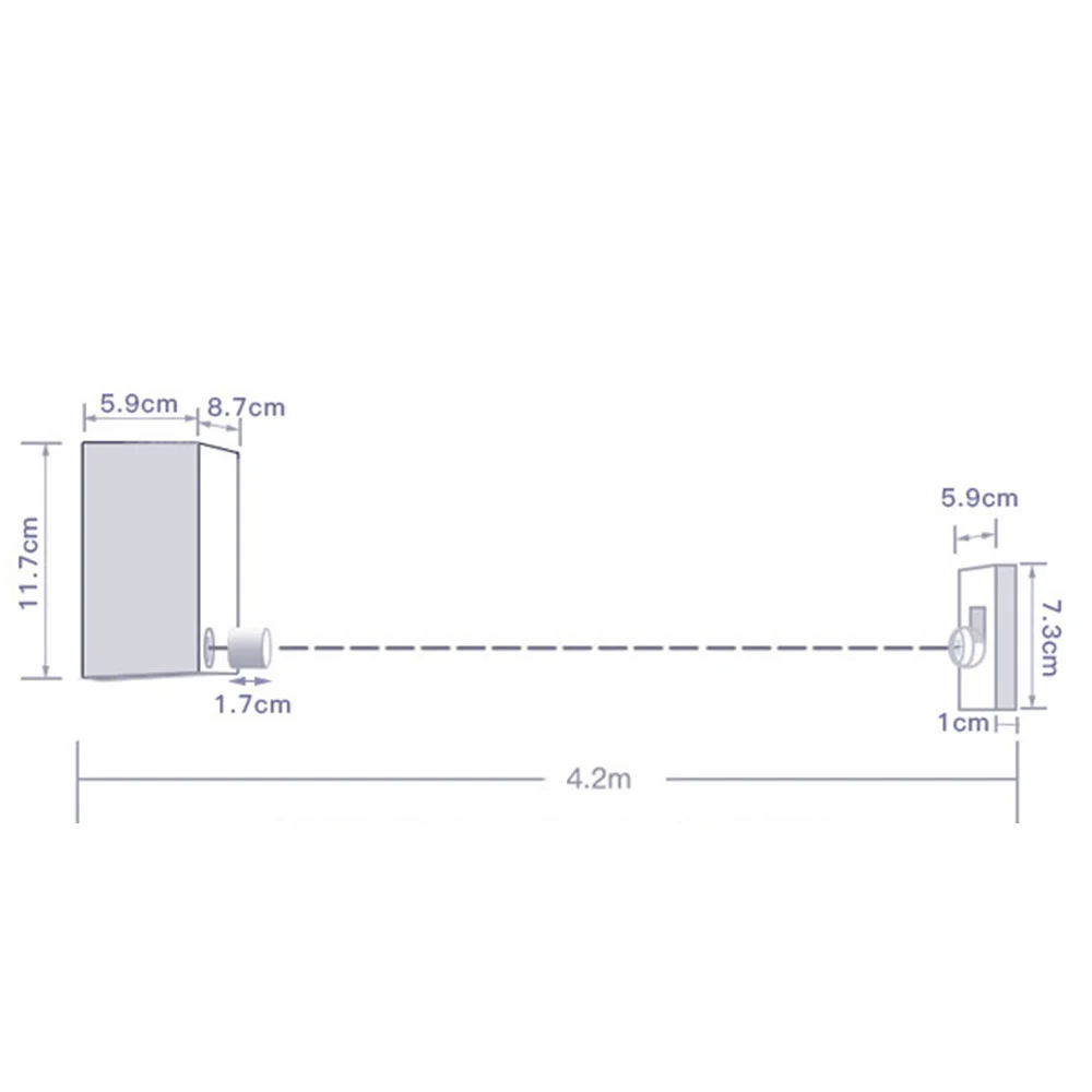 

1 Set Retractable Clothesline with Adjustable Stainless Steel Rope String New