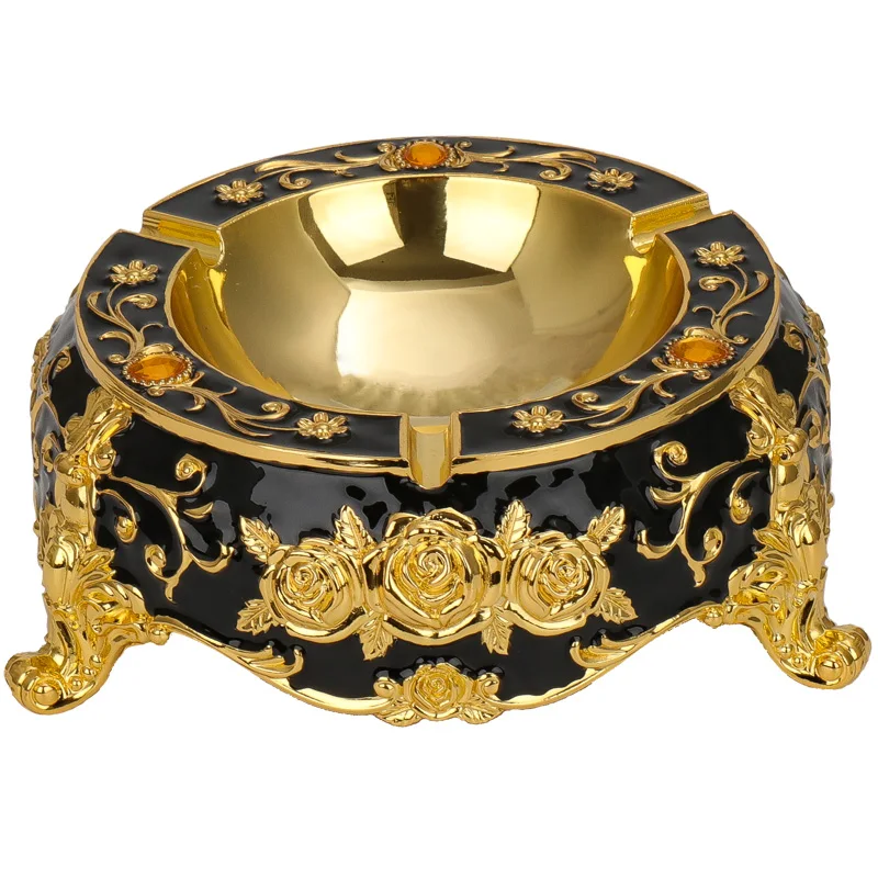 

European Style Metal Ashtray Living Room Luxury Alloy Ashtray Bar KTV High-end Club Hotel Ashtray