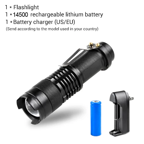 Package B Black Body Мини-фонарик с регулируемым фокусом CREE Q5 2000 люмен светодиодный фонарь AA 14500 фонарь Linterna светодиодный с креплением - Испускаемый цвет: Package B Black Body