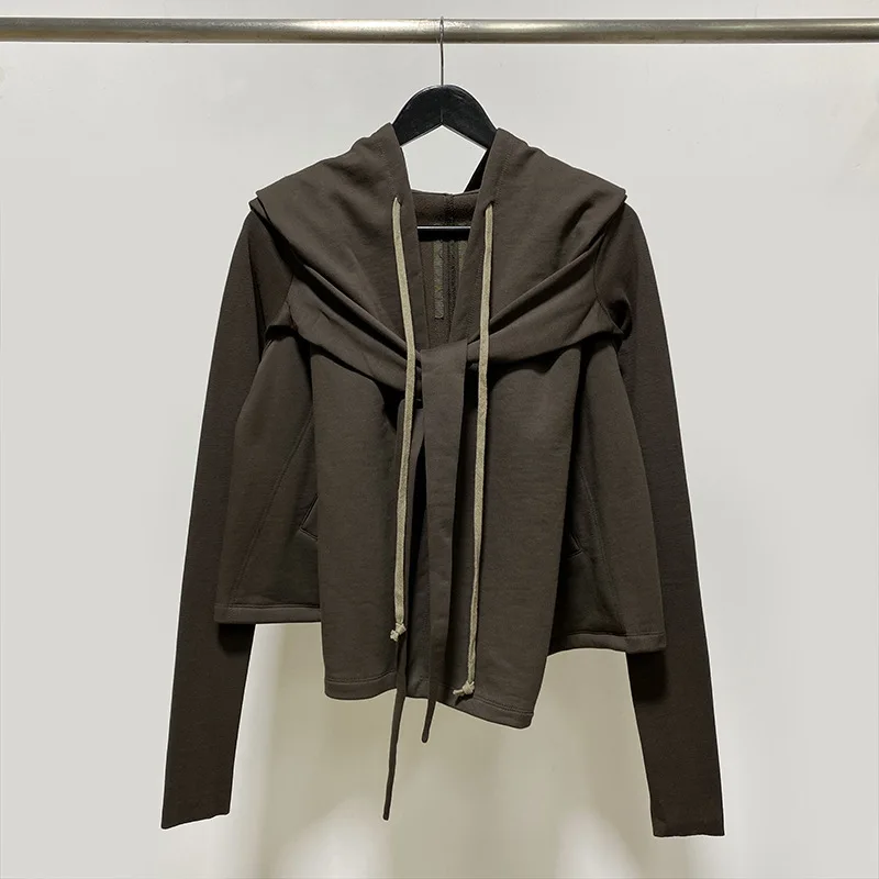 

Женская куртка большого размера Шляпа Волшебника Осенняя Европейская и американская хлопковая черная однотонная короткая куртка в уличном стиле