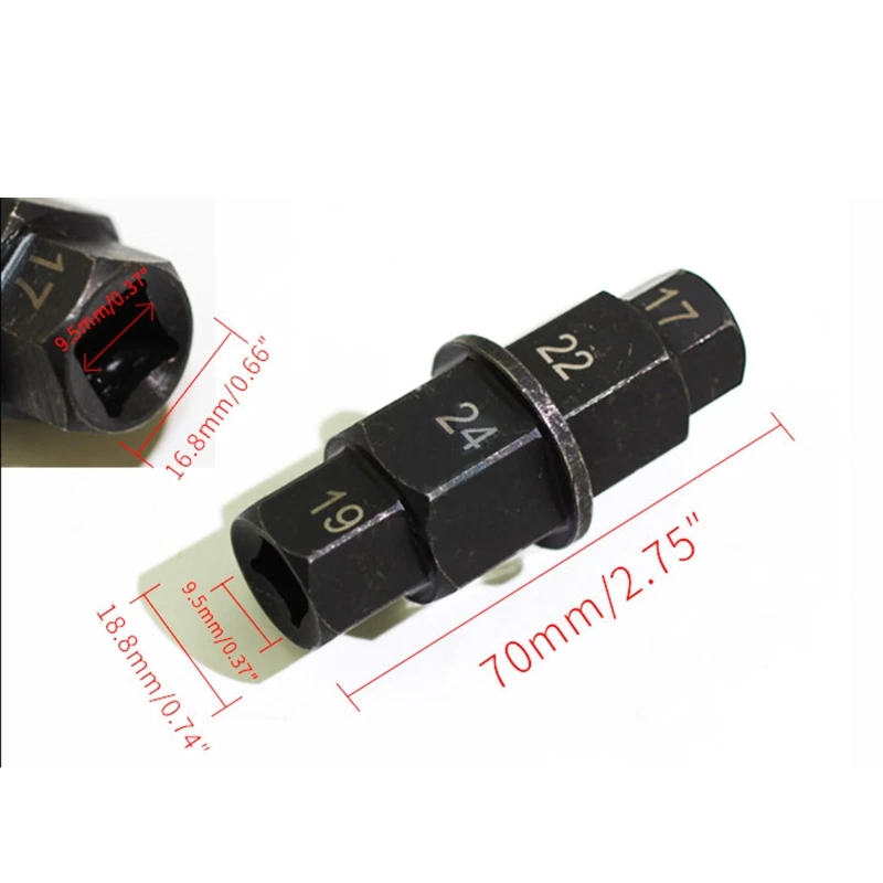 

Motorcycle Front Axle Socket Driver Spanner Universal Hexagon Socket Motorbike Wheels Spindle Sleeve Dedicated Disassembly Wrenc