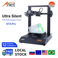 silent 3d printer anet et4 pro with tmc2208 silent stepper driver high precision fdm with auto bed leveling resume printing