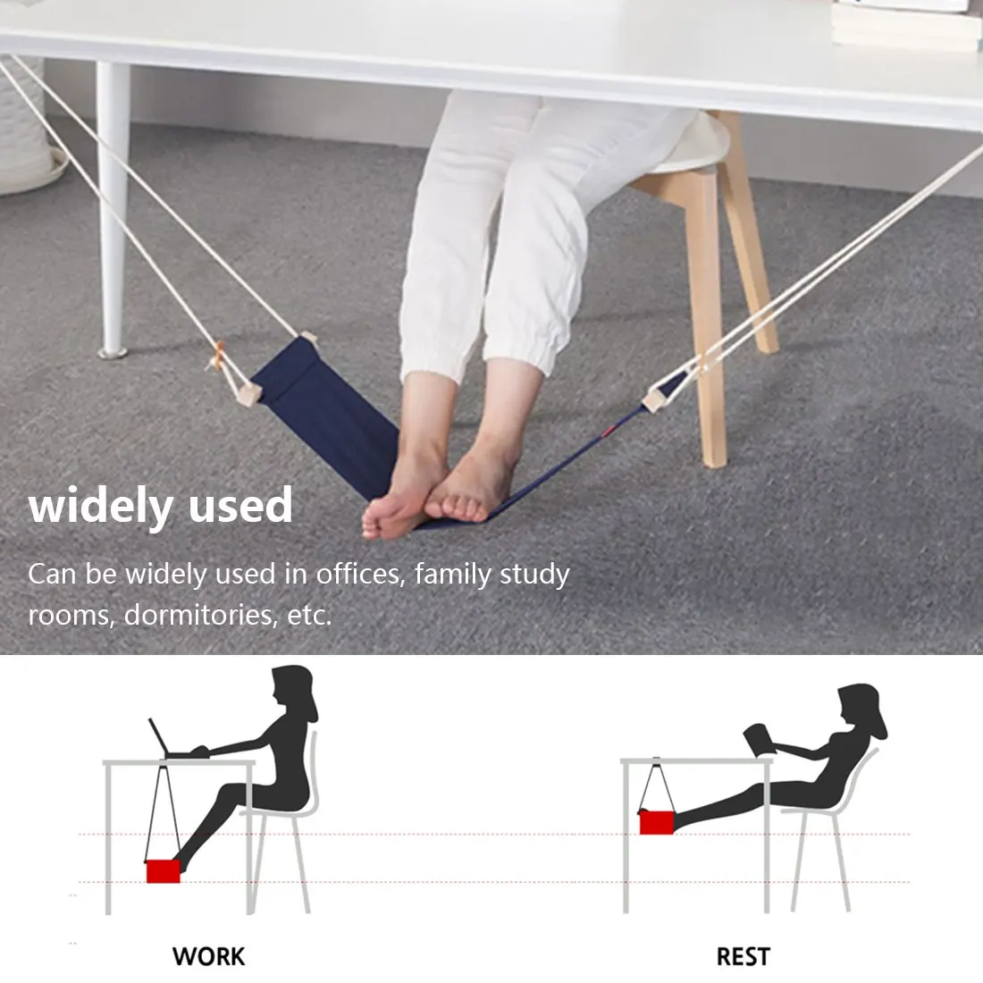 

2021 Portable Desk Feet Hammock Foot Chair Care Under Desk Hammock Outdoor Rest Cot Office Foot Hammock Mini Feet Office Rest