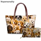 Сумка на плечо Nopersonality с изображением щенка, Женская Повседневная вместительная сумка с ручками сверху, женские сумки и кошельки, женская сумка