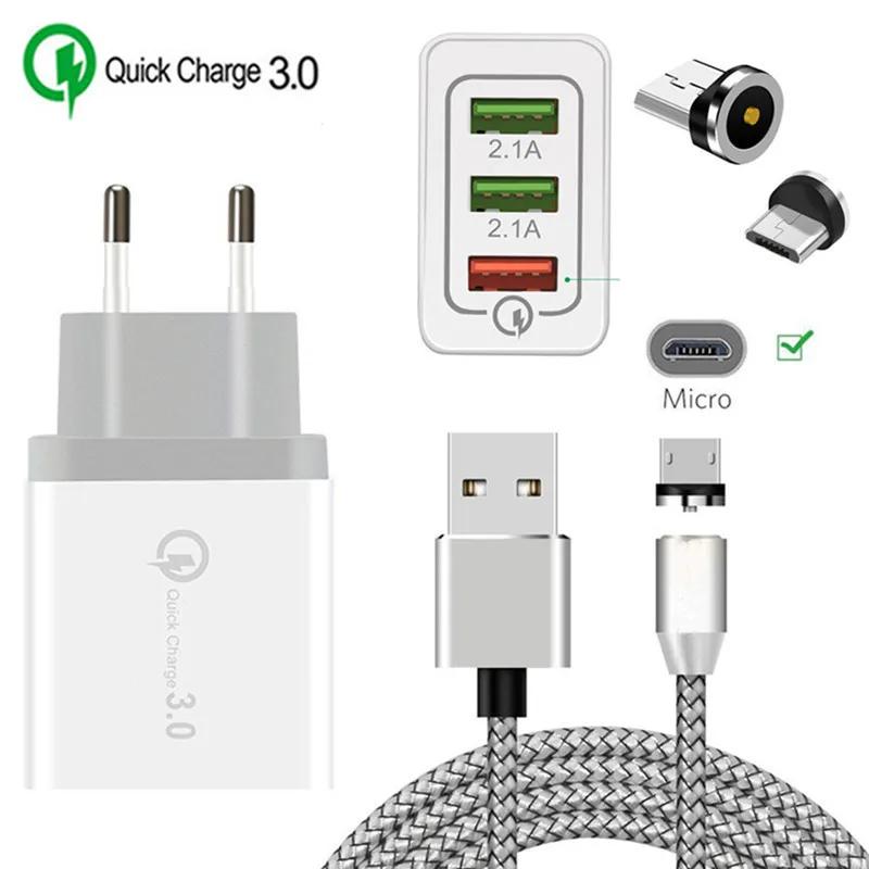 Магнитный кабель Micro USB для Samsung galaxy S6 S7 M10 A10 A3 A5 A7 2016 Xiaomi 6a Redmi 7a 5 6 Note 4X QC 3 0 быстрая