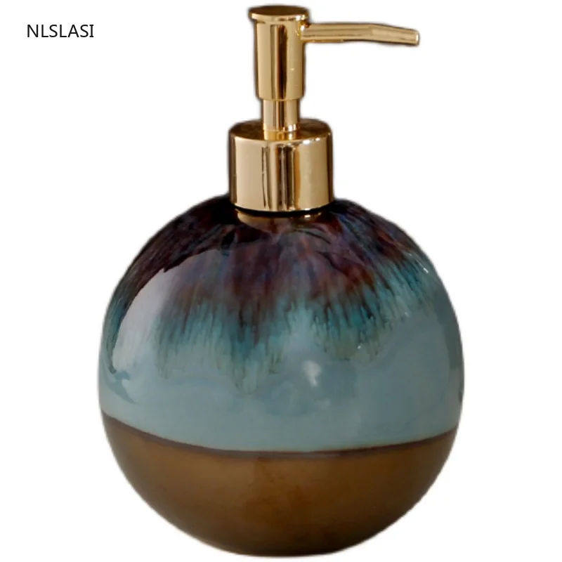 

Creativity Round Ceramic Lotion bottle Essence Gel bottle Liquid Soap Dispenser Home hand sanitizer Storage shampoo bottles