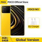 Смартфон POCO M3, глобальная версия дюйма, 4 ГБ, 64 ГБ, Восьмиядерный процессор Snapdragon 662, FHD + экран 6,53 дюйма, тройная камера 48 МП, Аккумулятор 6000 мА  ч