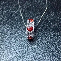 sterling silver jewelry red garnet purse pendant classic original design garnet pendant necklace for women gift