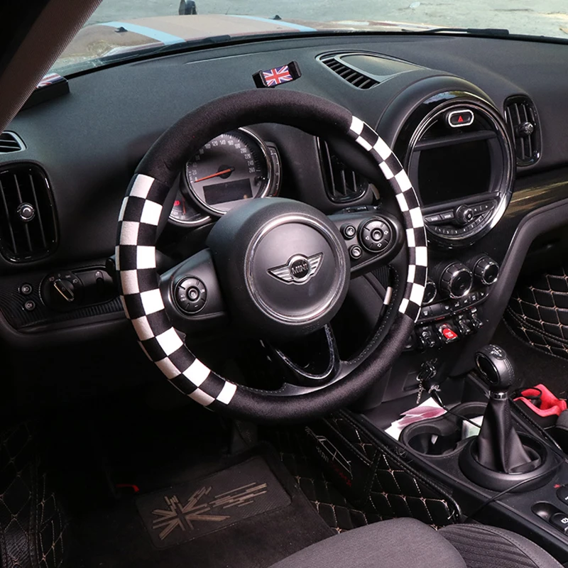 Car Steering Wheel Cover 38CM Plush Protector Decor For Mini Cooper One JCW S Clubman Countryman Universal Accessories | Автомобили и