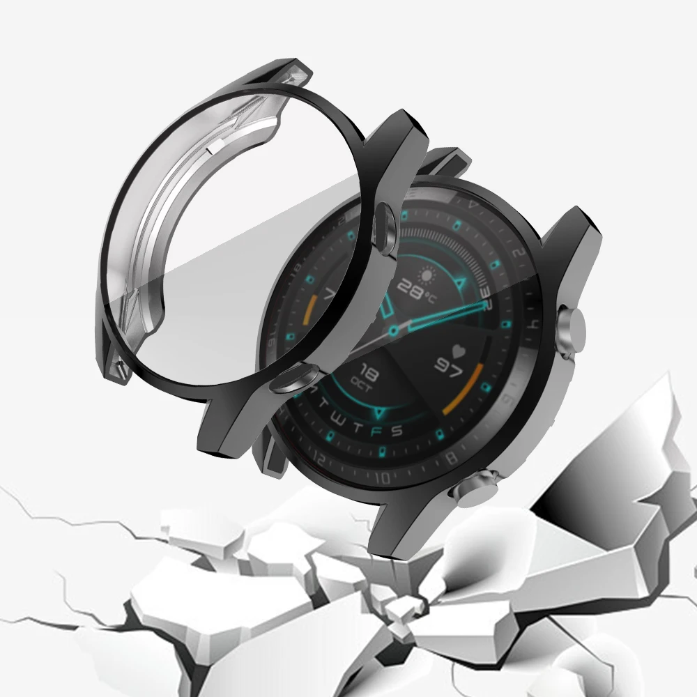 Тонкий противоударный чехол для Huawei Watch GT 2 46 мм 42 мягкий гибкий из ТПУ с покрытием