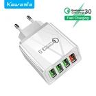 Зарядное устройство для телефона Kawanla B05 QC3.0, быстрая зарядка, US EU UK, дорожный адаптер для iPhone, HUAWEI, Samsung, Xiaomi