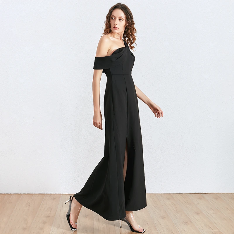 TWOTWINSTYLE сексуальное асимметричное вечернее платье для вечерние на одно плечо без