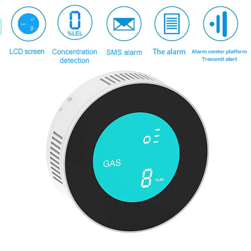 

New Security-Smart APP WIFI Control Combustible Gas Leak Detector LCD Display Household Smart Natural Gas Alarm Sensor