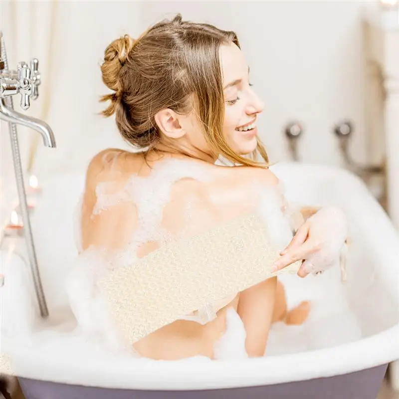 Банное полотенце из пеньковой ткани банное с длинной полосой вытяжкой сзади