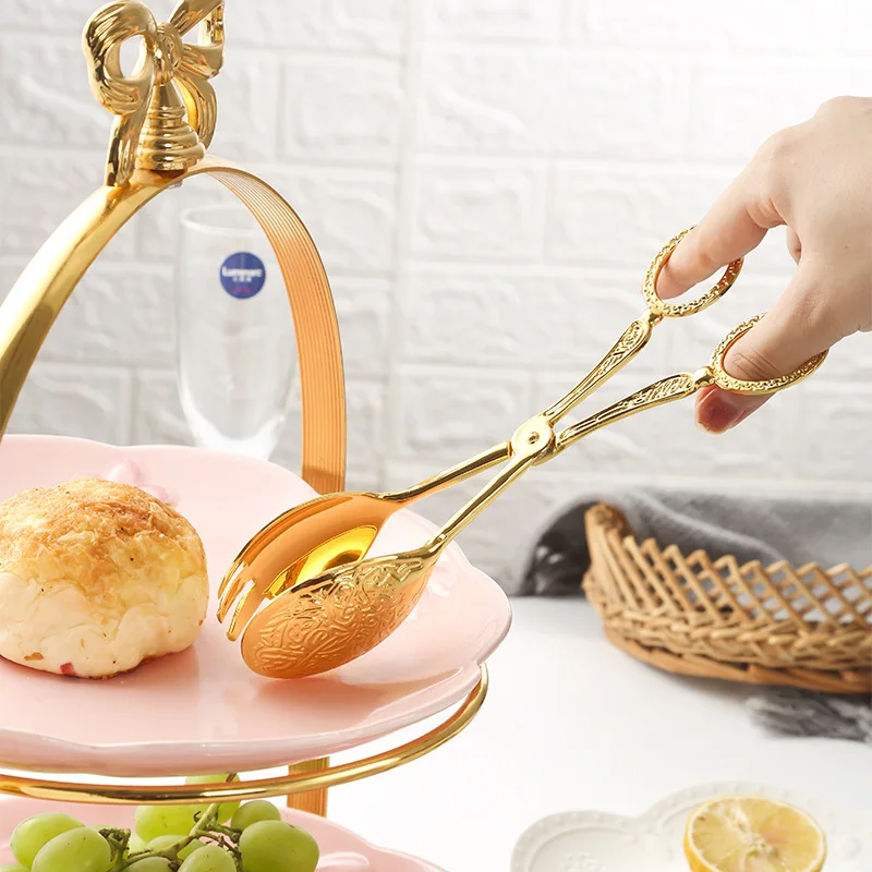 

Wedding Decoration Bronzing Snacks Cake Spoon Tableware Baby Shower Birthday Party Supplies Salad Bread Cake Kitchen Accessories