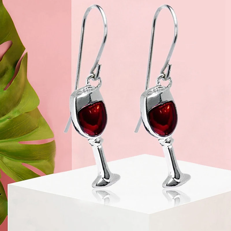 Fashion Personality Red Wine Goblets Stud Earrings For Women Creative Lovely Beer Wine Cup Earrings Party Girl Jewelry Gift