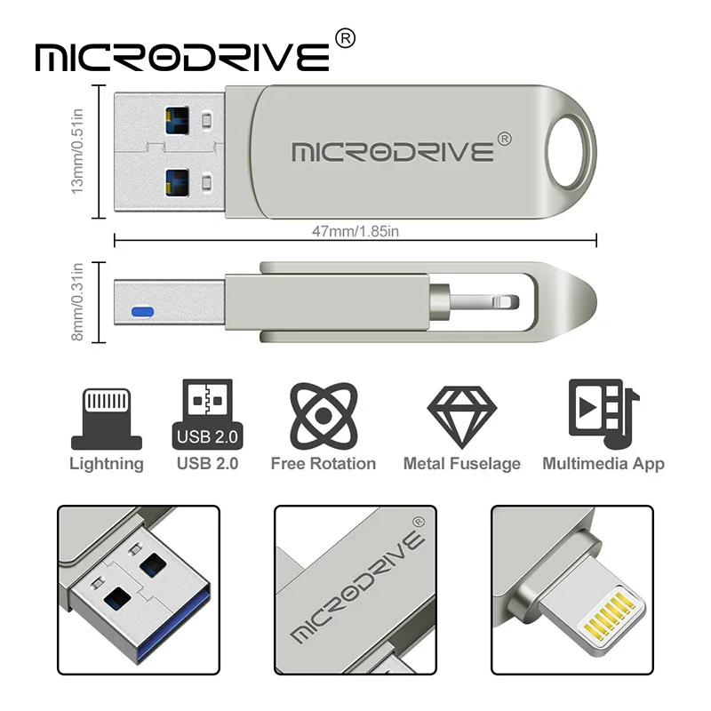 USB флеш накопитель 128 ГБ для iPhone X/XR/XS/ 8/7/6/iPad 64 32 256 Гб OTG Флешка 3 0 карта памяти ios|USB