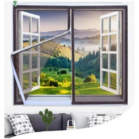 household indoor anti mosquito window screens mosquito net for kitchen window home protector zipper window door curtain