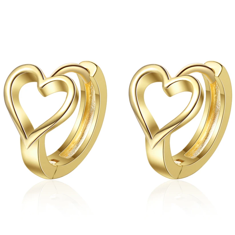 Женские серьги кольца из серебра 925 пробы с сердечком|Серьги-кольца| |