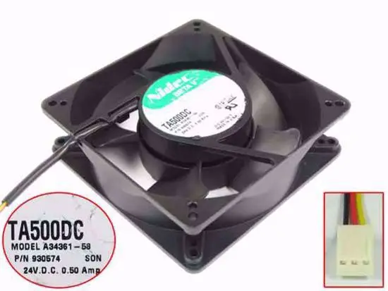 Охлаждающий вентилятор для сервера Nidec A34361 58 SON DC 24V 0.50A 127x127x38 мм|square fan|server fan100mm fan |