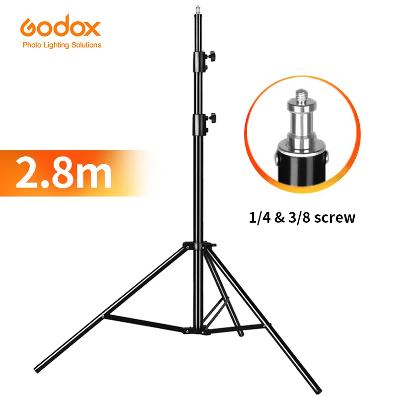 

Godox 280cm 2.8m Heavy Duty Video Studio Light Tripod Support Stand With 1/4" Screw For Softbox Lamp Holder LED Light Flash